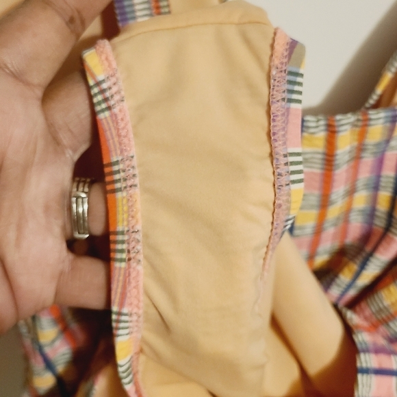 J. Crew | Pink Madras Plaid Tie-Shoulder V-Neck One-Piece Swimsuit (Size 16) - Picture 12 of 15